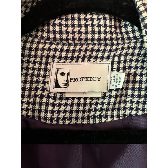 Vintage Prophecy Houndstooth One Button Blazer Jacket Women's 8‎ - Picture 6 of 8